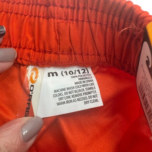 O'Rageous Flame Scarlet Boardshorts Youth M 10/12 Polyester Elastic Waist - Picture 5 of 5